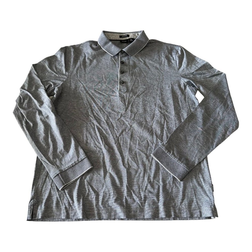 Hugo Boss Mens Shirt Size L Gray Mercerised Regular Fit Button-Up Long Sleeve